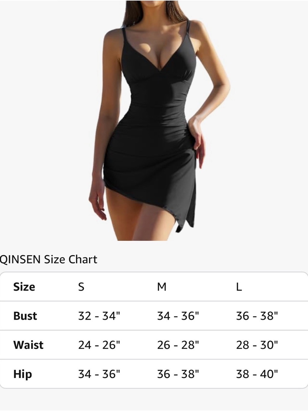 NEW 🖤Swim Black Ruched Swimdress - V-Neck - Picture 4 of 12